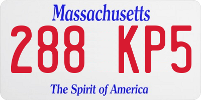 MA license plate 288KP5