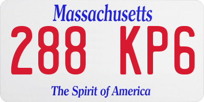 MA license plate 288KP6