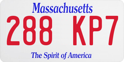 MA license plate 288KP7