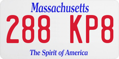 MA license plate 288KP8