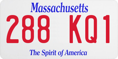 MA license plate 288KQ1