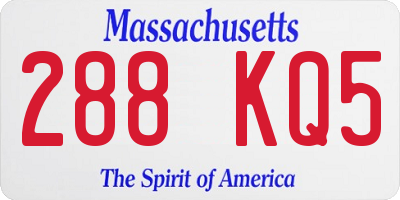 MA license plate 288KQ5