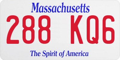 MA license plate 288KQ6
