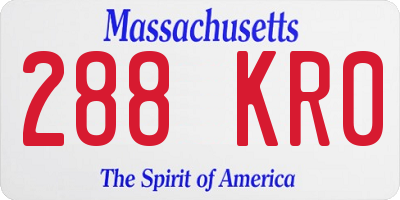 MA license plate 288KR0
