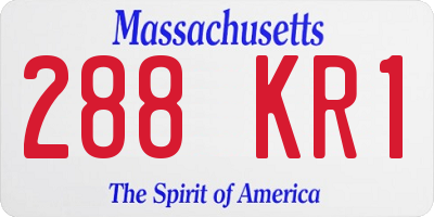 MA license plate 288KR1