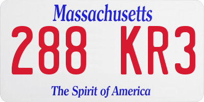 MA license plate 288KR3