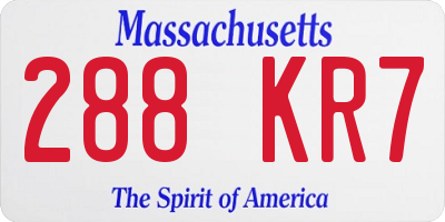 MA license plate 288KR7