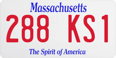 MA license plate 288KS1