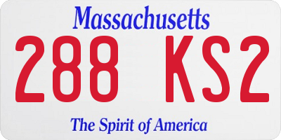 MA license plate 288KS2