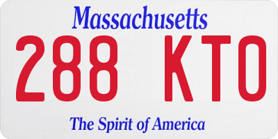 MA license plate 288KT0