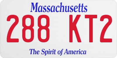 MA license plate 288KT2