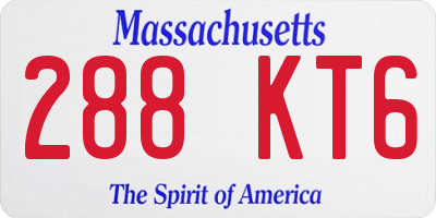 MA license plate 288KT6