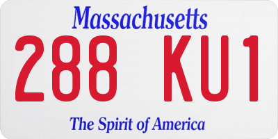 MA license plate 288KU1