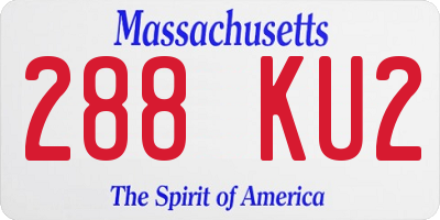MA license plate 288KU2