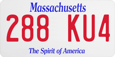 MA license plate 288KU4