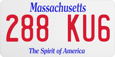 MA license plate 288KU6