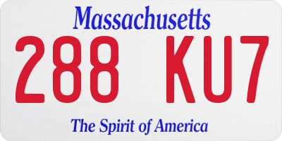 MA license plate 288KU7