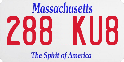MA license plate 288KU8