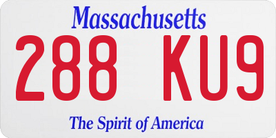 MA license plate 288KU9