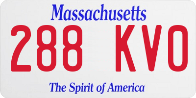 MA license plate 288KV0