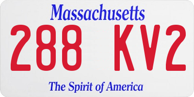MA license plate 288KV2