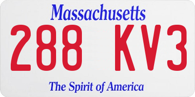 MA license plate 288KV3