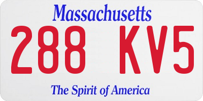 MA license plate 288KV5