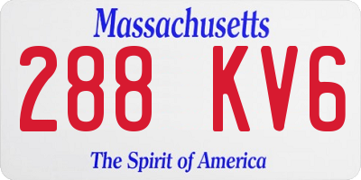 MA license plate 288KV6
