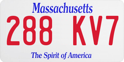 MA license plate 288KV7