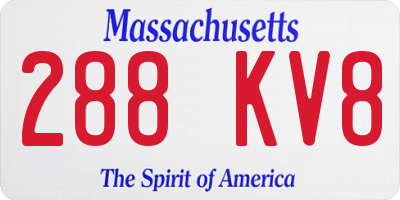 MA license plate 288KV8