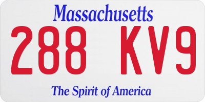 MA license plate 288KV9