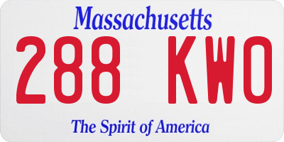 MA license plate 288KW0