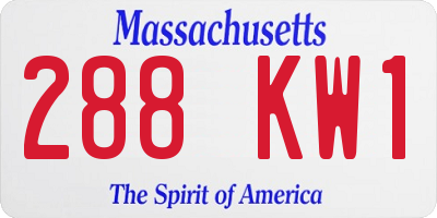 MA license plate 288KW1