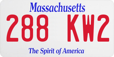 MA license plate 288KW2