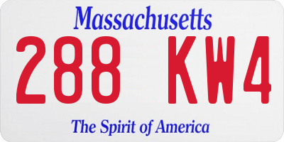 MA license plate 288KW4