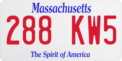 MA license plate 288KW5