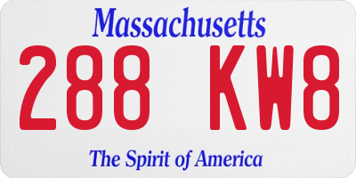 MA license plate 288KW8