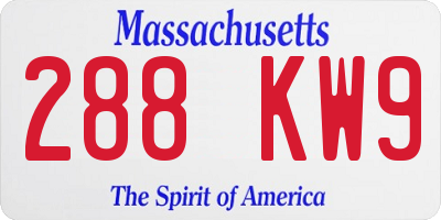 MA license plate 288KW9