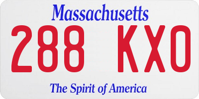 MA license plate 288KX0
