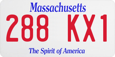 MA license plate 288KX1