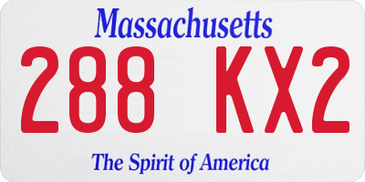 MA license plate 288KX2
