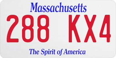 MA license plate 288KX4