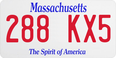 MA license plate 288KX5