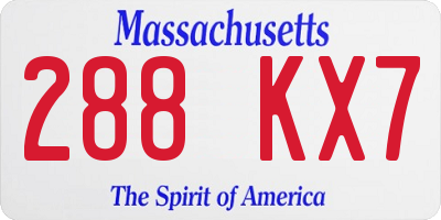 MA license plate 288KX7