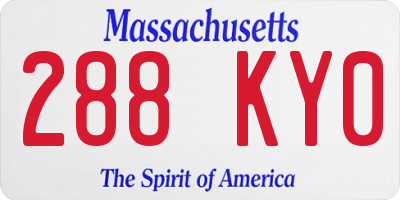 MA license plate 288KY0