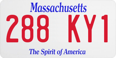 MA license plate 288KY1