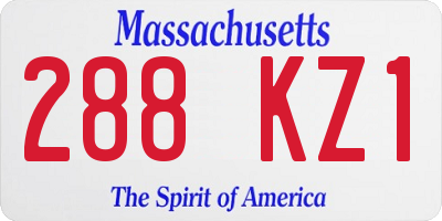 MA license plate 288KZ1