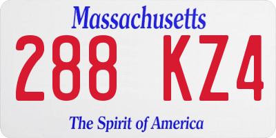 MA license plate 288KZ4