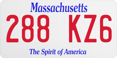 MA license plate 288KZ6