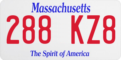 MA license plate 288KZ8
